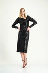 BELLA - Asymmetrical Sequins Dress Black - Thang de Hoo