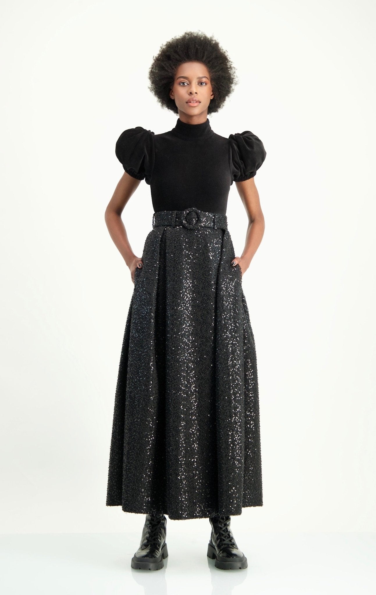 NICOLE - Long Skirt with Belt - Thang de Hoo